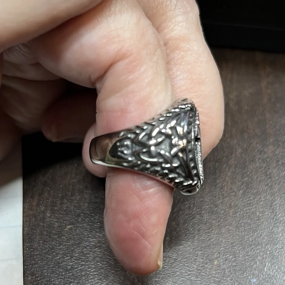 Oaldilee Cross Ring for Men Stainless Steel Celtic Knot Ring Retro Size 7 NIB‎